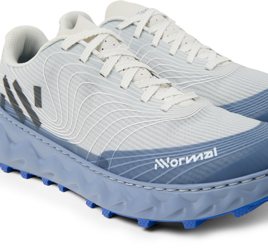 Tomir 2.0 - Unisex by NNormal in light grey and blue, versatile comfortable trail shoe ideal for men and women outdoor running and hiking