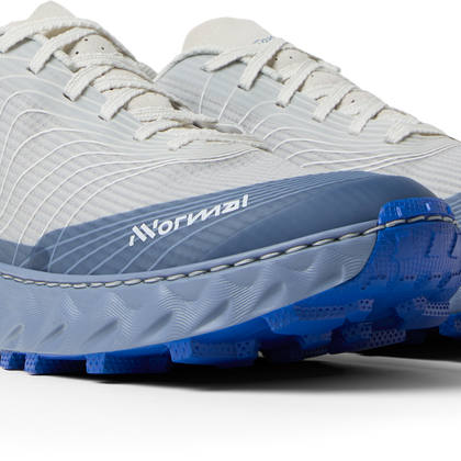 Tomir 2.0 - Unisex by NNormal in white and blue, versatile comfortable trail shoe designed for men and women’s outdoor running and hiking