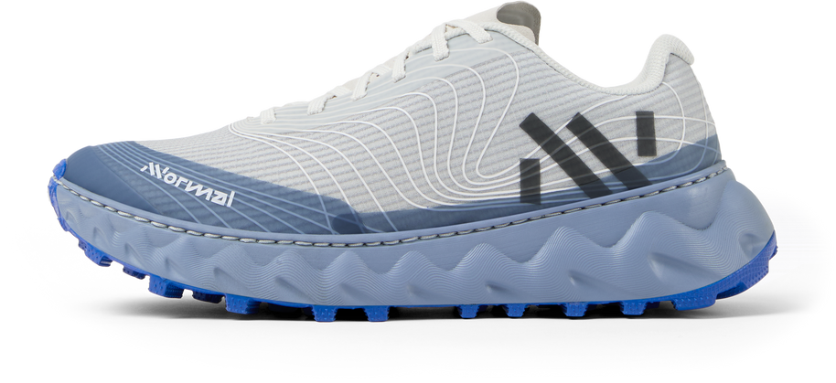 Tomir 2.0 - Unisex by NNormal in light grey and blue, versatile and comfortable trail running shoe designed for all-day wear and performance