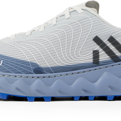 Tomir 2.0 - Unisex by NNormal in light grey and blue, versatile and comfortable trail running shoe designed for all-day wear and performance