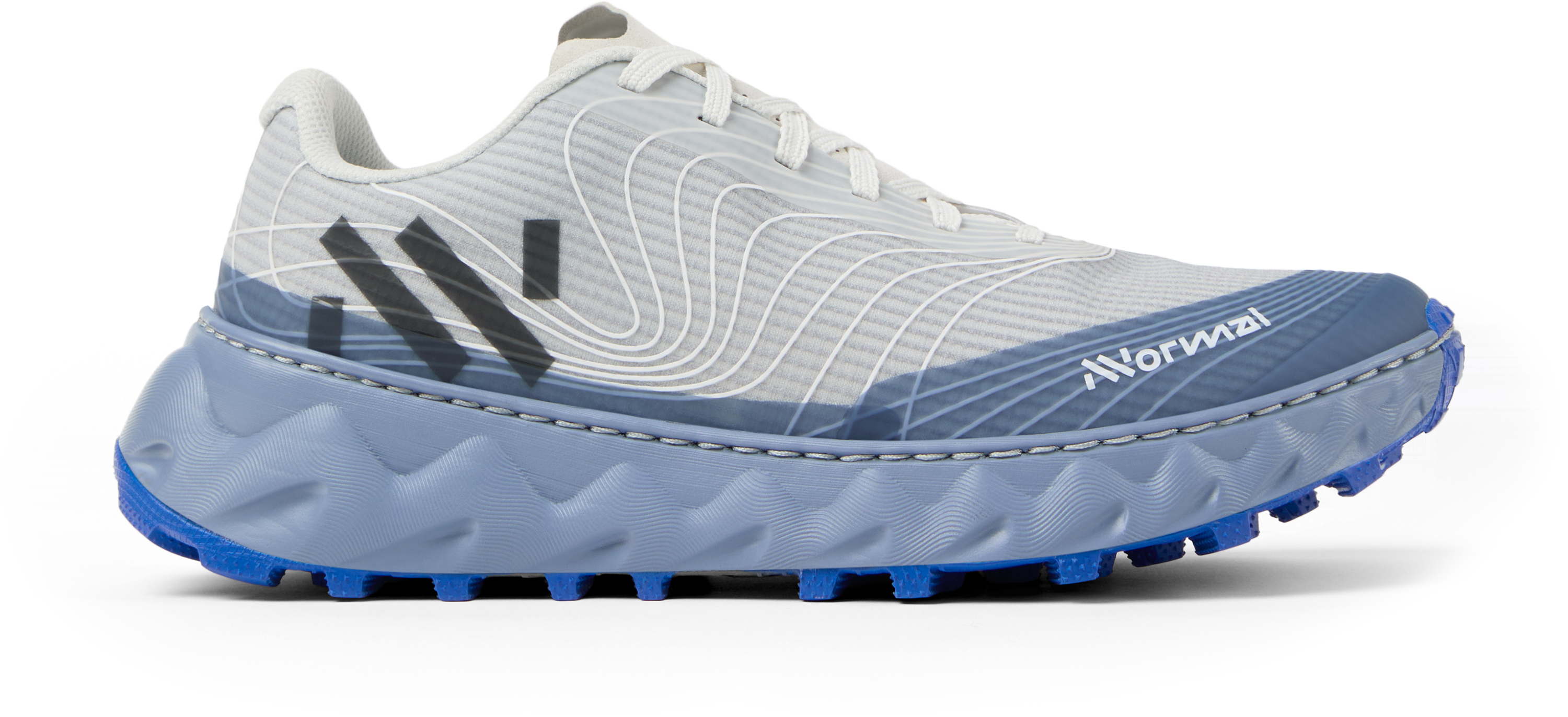 Tomir 2.0 - Unisex by NNormal in light grey and blue with upgraded comfort and versatility for trail running and outdoor use