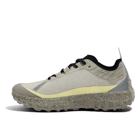 001A - Calcite - Men by Norda in beige and grey with Arnitel TPEE midsole, lightweight trail shoe designed for comfort on outdoor running trails