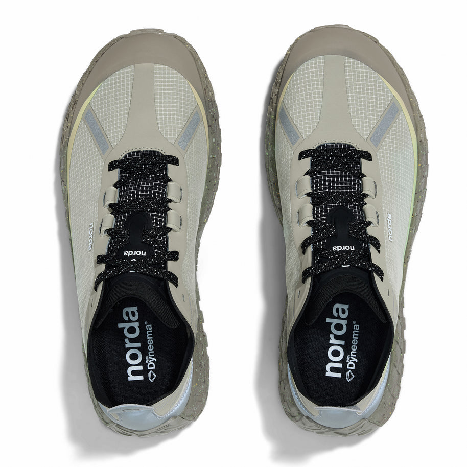 001A - Calcite - Men by Norda in beige and grey with lightweight Arnitel TPEE midsole designed for trail running comfort