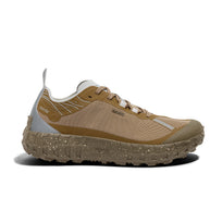 001A - Loam - Women by Norda in brown and beige with Arnitel TPEE midsole, lightweight trail shoe for mindful outdoor pursuits