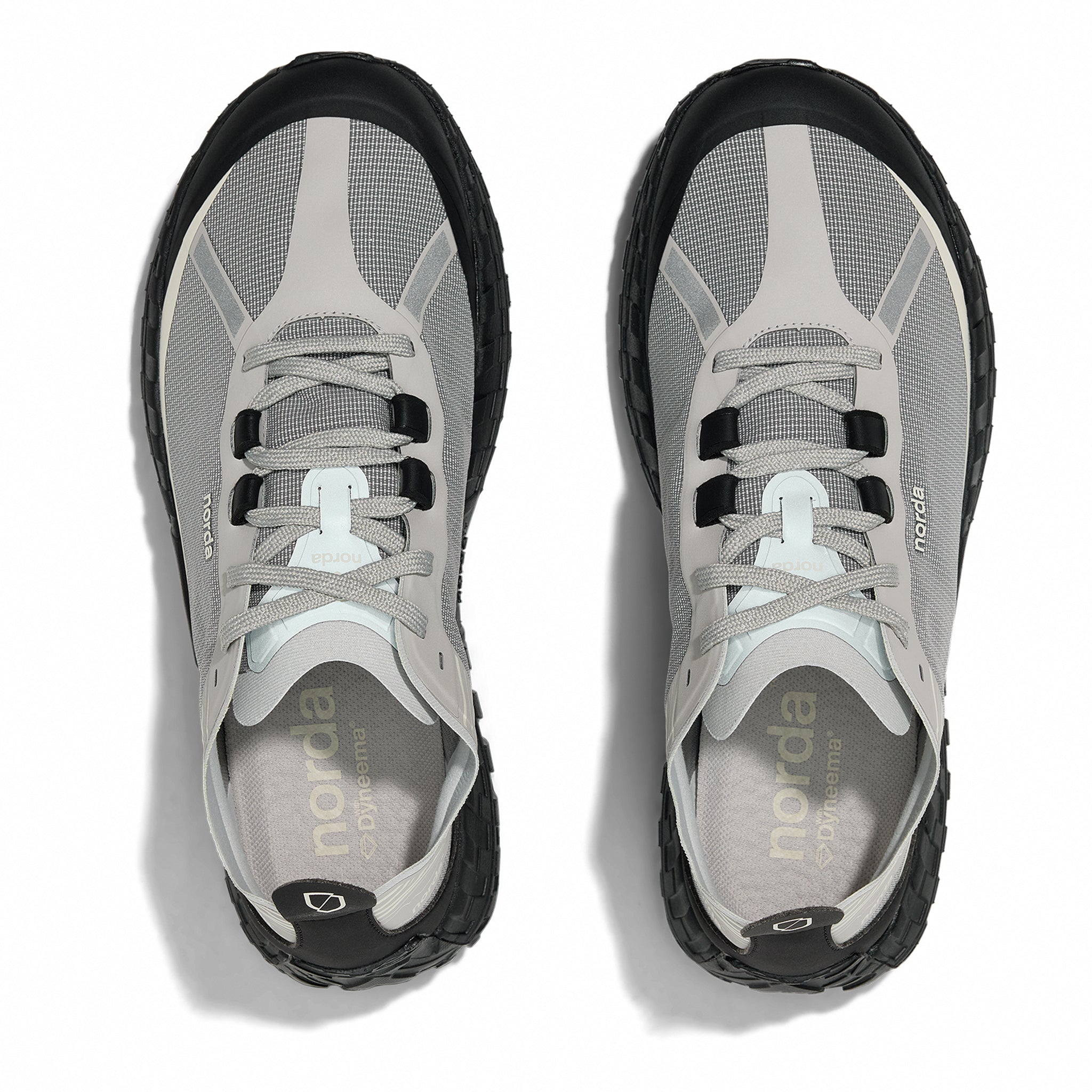001A - Pewter - Men by Norda in grey and black with Arnitel TPEE midsole, lightweight trail shoe for comfort on mindful outdoor pursuits