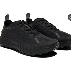 001 G+ Graphene - Women by Norda in stealth black with Dyneema upper and G+ Graphene membrane for winter trail running in Canada