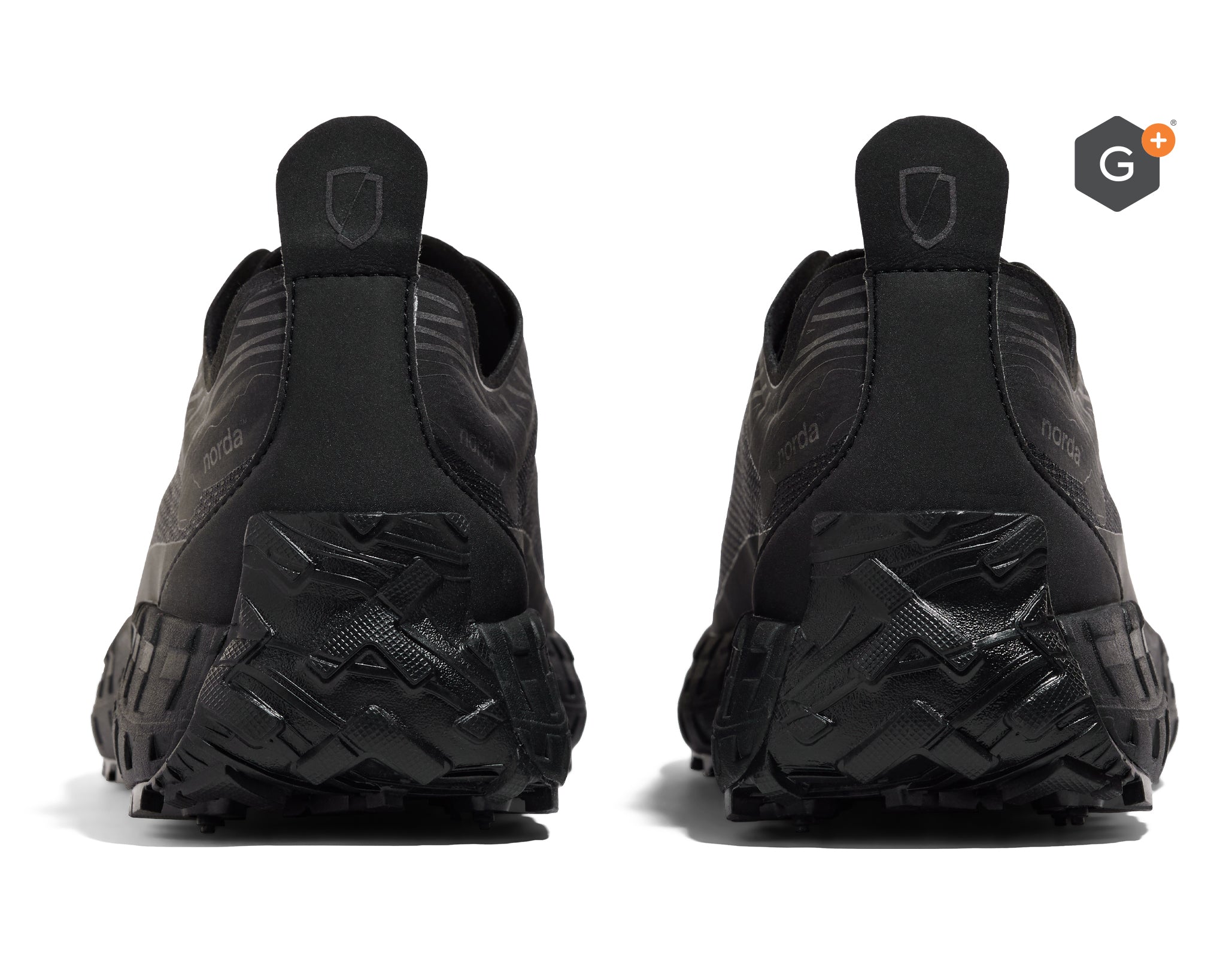 001 G+ Graphene - Women by Norda in Stealth Black with G+ Graphene membrane and bio-based Dyneema upper for winter trail running