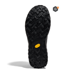 001 G+ Graphene - Women by Norda in black with Vibram sole, Dyneema upper, G+ Graphene membrane for winter trail running in Canada