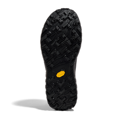 001 Core - Women by Norda in black showing Vibram soleplate designed for lightweight, strong trail running and outdoor use