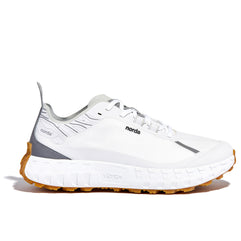 001 Core - Women by Norda in white and grey with Bio-Dyneema upper and Vibram sole designed for lightweight trail running and outdoor use