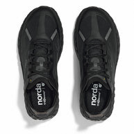 001A G+ - Stealth Black - Women by Norda, lightweight trail shoe with Arnitel TPEE midsole designed for comfort on mindful outdoor pursuits