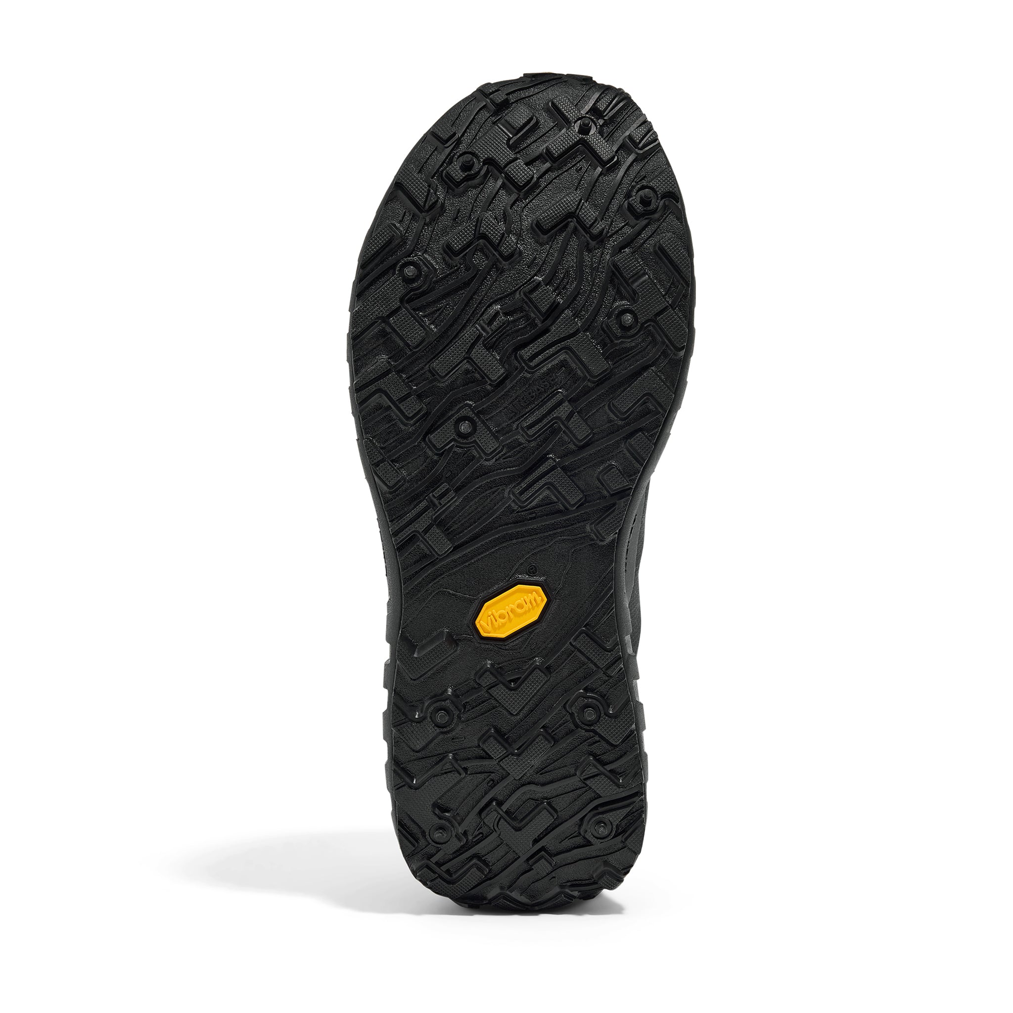 001A G+ - Stealth Black - Women by Norda showing rugged outsole designed for trail running with lightweight Arnitel TPEE midsole for comfort