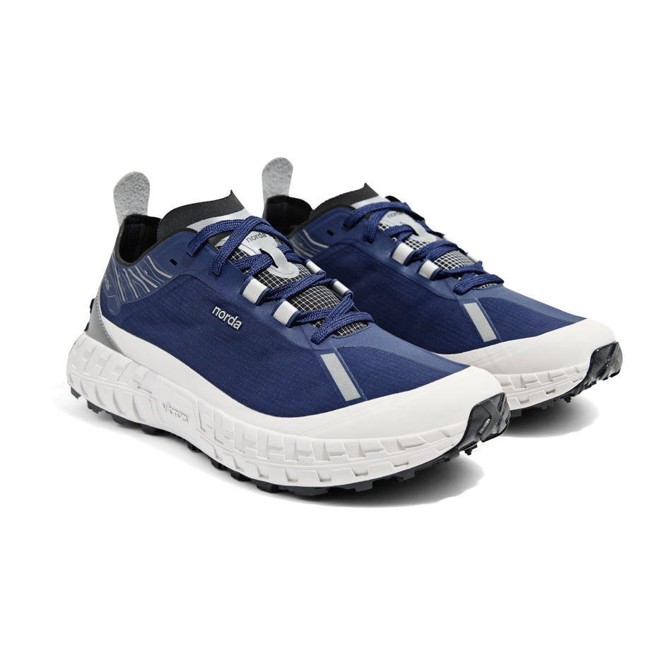 001 G+ LTD Edition Kingfisher - Men by Norda in blue and white with bio-based Dyneema upper and G+ Graphene membrane for winter trail running