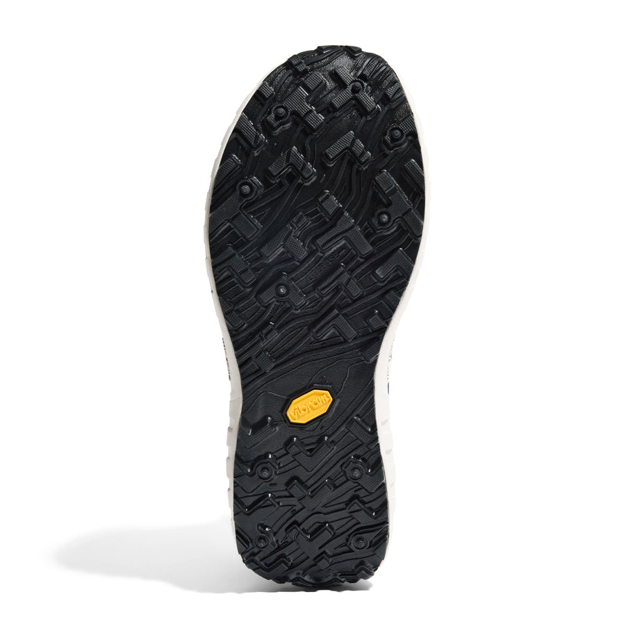 001 G+ LTD Edition Kingfisher - Men by Norda in black and white with Vibram sole, water-resistant trail running shoe for winter use in Canada