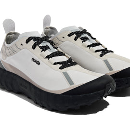 001 Core - Women by Norda in beige and black trail shoe with Bio-Dyneema upper and Vibram sole for lightweight trail running and hiking