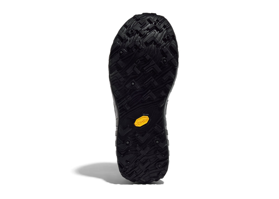 001 Core - Women by Norda in black with Vibram soleplate designed for lightweight trail running and outdoor use in Canada