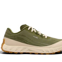 002 Sage - Men by Norda in olive green and beige, responsive trail running shoe with bio-based Dyneema® for technical terrain in Canada