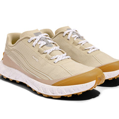 002 Sand - Men by Norda in beige and tan lightweight trail running shoe with bio-based Dyneema®, low stack height for technical terrain running
