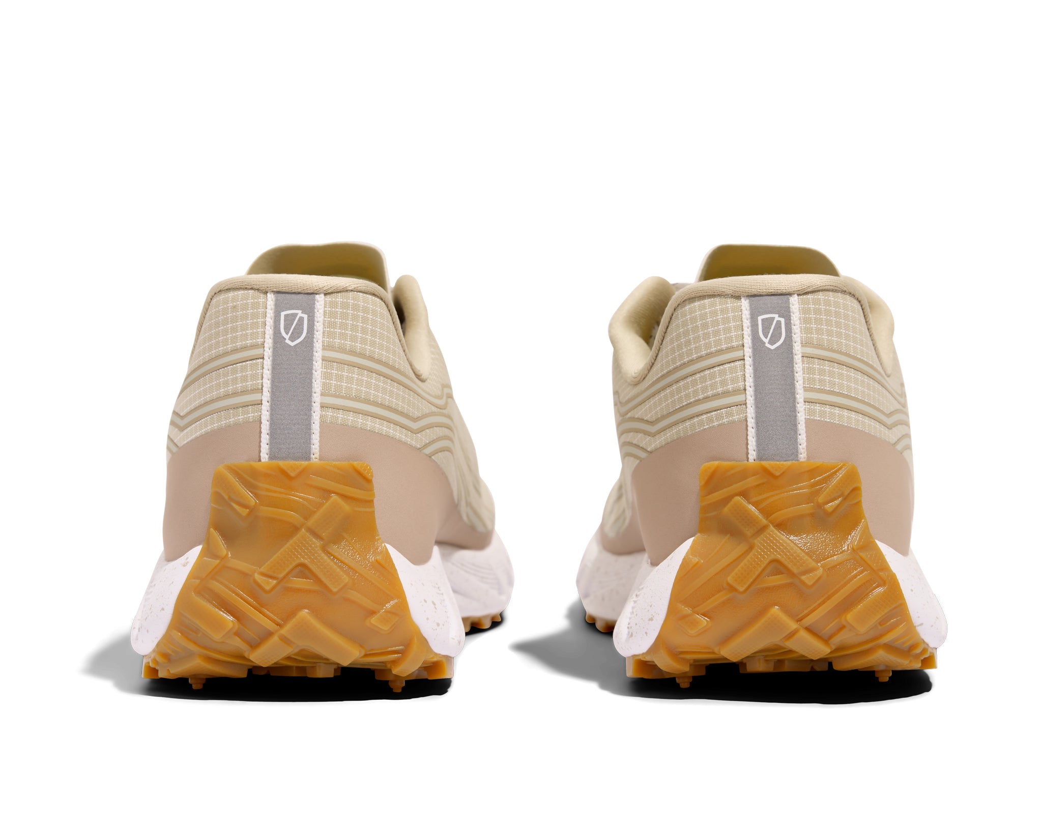 002 Sand - Women by Norda in beige with durable grip sole, responsive trail running shoe perfect for technical terrain and outdoor use in Canada