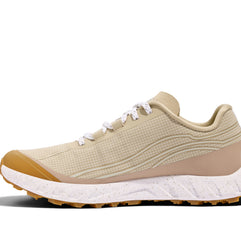 002 Sand - Women by Norda in beige and tan, bio-based Dyneema® trail running shoe with low stack height for technical terrain and ground feel