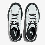 002 Core - Men by Norda in white and black, responsive trail running shoes with bio-based Dyneema® for technical terrain and increased ground feel