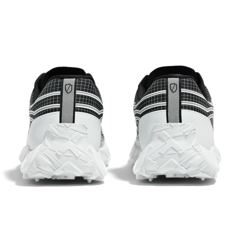 002 Core - Women by Norda in black and white with bio-based Dyneema®, low stack height, responsive trail running shoe for technical terrain