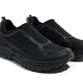 003 - Women by Norda in black durable laceless approach shoe with Vibram sole, supportive for hiking, scrambling, and trail running