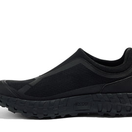 003 - Women by Norda in black laceless approach shoe with Vibram soleplate, durable and supportive for hiking, scrambling, and running