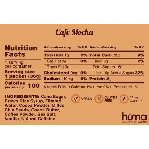 Chia Energy Gel - Mocha w/Caffeine