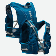 VaporAir 2 Lite 4L by Nathan in blue, lightweight breathable running pack with Adaptive-Fit hook & loop design for comfort and storage