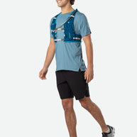 VaporAir 2 Lite 4L by Nathan in blue, lightweight breathable running vest with adaptive-fit hook & loop design for trail running and outdoor use
