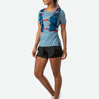 Vapor Airess 2 Lite 4L by Nathan in blue and grey with Adaptive-Fit hook loop design, lightweight breathable pack for running and outdoor use