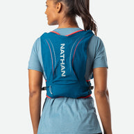 Vapor Airess 2 Lite 4L by Nathan in blue with adaptive-fit, breathable mesh, lightweight running pack designed for outdoor activities