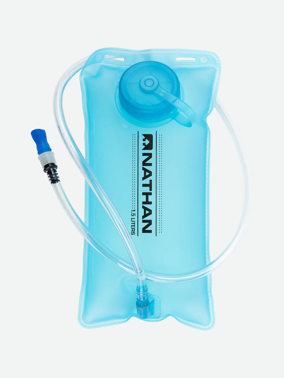 Hypernight Quick Start 2.0 4L by Nathan in light blue hydration pack with 4-liter capacity, hands-free design for running and outdoor use