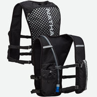 Hypernight Quick Start 2.0 4L by Nathan in black with reflective geometric print, minimalist hydration pack for running and hands-free outdoor use