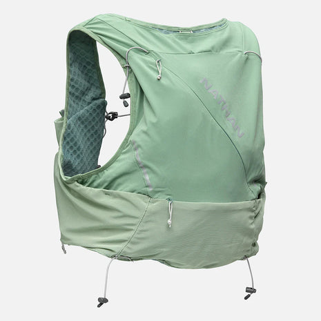 Pinnacle Pro 12L - Men by Nathan in green with Quick-Fit adjustment and slider sternum cords for running and outdoor use