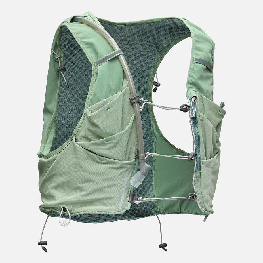Pinnacle Pro 12L - Men by Nathan in light green with slider sternum cords and Quick-Fit™ system for comfortable running fit