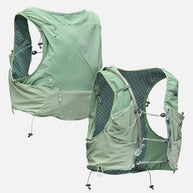 Pinnacle Pro 12L - Men by Nathan in green with slider sternum cords and Quick-Fit™ system, lightweight running vest for trail running and races