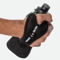 Quick Squeeze Lite 12oz Insulated Handheld by Nathan in black with adjustable strap, lightweight insulated flask for easy grip and hydration while running