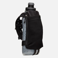 Speed Draw 2 18oz Insulted Flask by Nathan in black with insulated 18oz flask and mesh pocket for cooler fluids and easy handheld use
