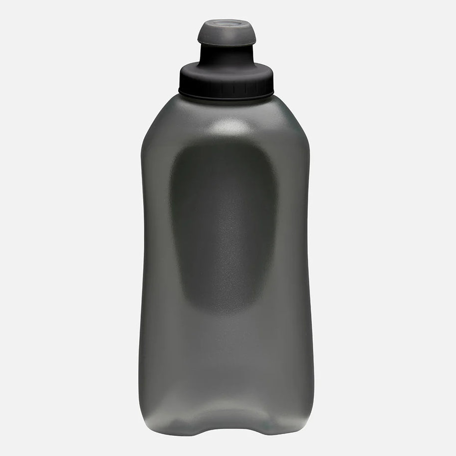 Speed Draw 2 Flask 18oz by Nathan in gray with ergonomic no-slip grip and easy-squeeze design for running hydration