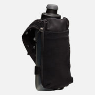 Speed Draw 2 Flask 18oz by Nathan in black with ergonomic grip, power mesh smartphone pocket, zippered storage, ideal for running.