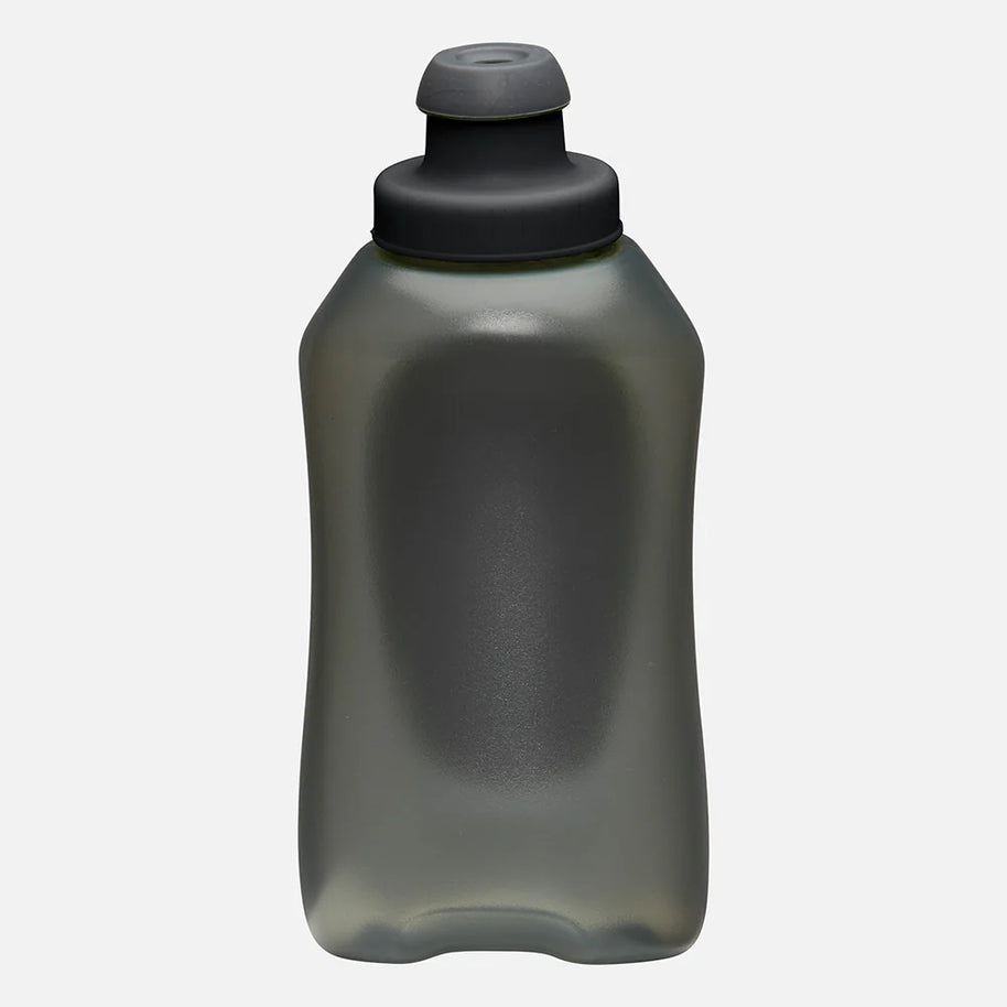 SpeedDraw 2 Flask 12oz by Nathan in dark grey with ergonomic no-slip grip, easy-squeeze design, ideal for running and outdoor use.