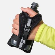 SpeedDraw 2 Flask 12oz by Nathan in black with ergonomic no-slip grip, power mesh pocket, zippered pouch, ideal for running and outdoor use