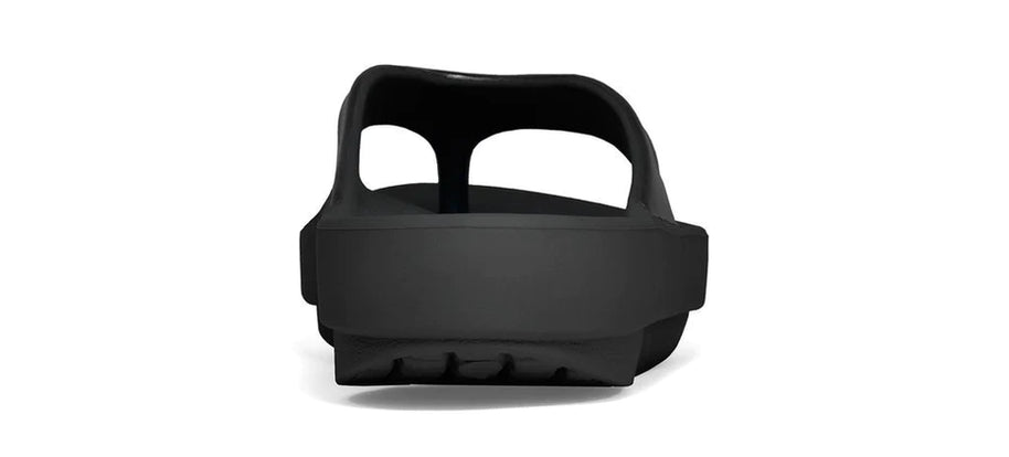 OOlala - Women by Oofos in black with patented OOfoam footbed absorbing 37% more impact, lightweight slides for all-day comfort