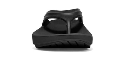 OOlala - Women by Oofos in black with patented OOfoam footbed absorbing impact, lightweight slides ideal for casual and recovery wear