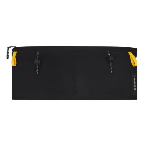 Naked Running Band in Raven, flat view showing bungee toggles and two yellow pull loops