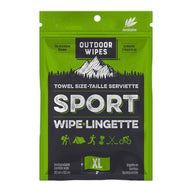 Sport Wipes XL by Outdoor Wipes in green and black biodegradable bamboo body care wipes for post-run or outdoor use