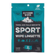 Sport Wipes by Outdoor Wipes in teal and black, peppermint-scented biodegradable bamboo wipes ideal for running and outdoor body care