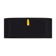 Running Band by Naked in black with yellow tab, high-performance waist belt for carrying fuel, fluids, accessories, and trekking poles